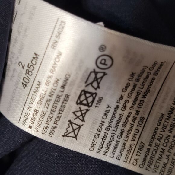 POCKETS SHIMMER BANANA REPUBLIC BLUE BLACK STRIPES CAREER SHEATH DRESS 2 SMALL - Picture 8 of 10